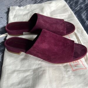 Mansur Gavriel Suede Flat Mules